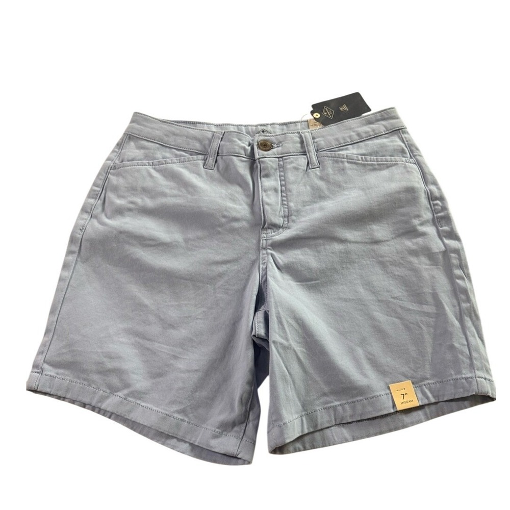 St Johns Bay Secretly Slender Shorts Brunerra Blue 7‎ Inch Inseam Size 6 NWT